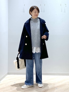 「アイテム（チェスターコート）」を使った、miinoさん（レディース・152cm・40代）の冬コーディネート