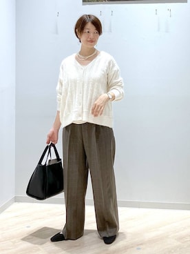 「アイテム（パンプス）」を使った、miinoさん（レディース・152cm・40代）の秋コーディネート