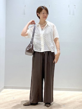 「GLOBAL WORK（グローバルワーク）のらくっションポインテッドバブーシュ/282406（パンプス、その他）」を使った、miinoさん（レディース・152cm）の春コーディネート
