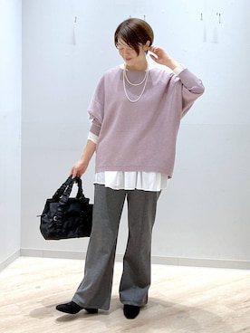 「ハグミーニット_GLOBALWORK」｜miinoさん（レディース・152cm）の冬コーディネート