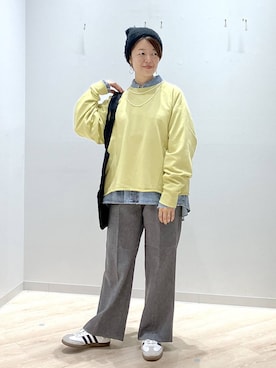 「アイテム（ニットキャップ/ビーニー）」を使った、miinoさん（レディース・152cm・40代）の秋コーディネート