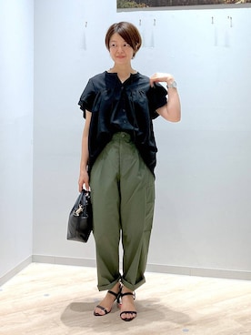 「アイテム（ショルダーバッグ）」を使った、miinoさん（レディース・152cm・40代）の夏コーディネート