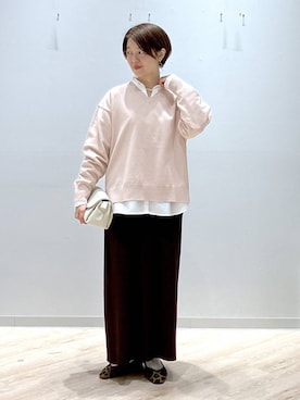 「GLOBAL WORK（グローバルワーク）のらくっション撥水フィットパンプス/135895（パンプス、ブラック系）」を使った、miinoさん（レディース・152cm）の春コーディネート