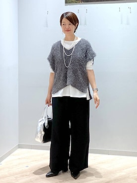 「アイテム（ボストンバッグ）」を使った、miinoさん（レディース・152cm・40代）の秋コーディネート