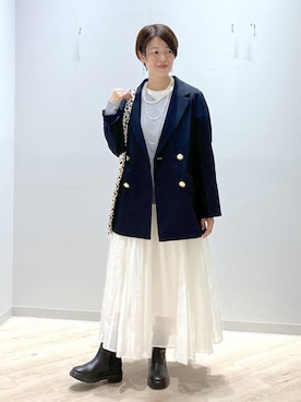 「アイテム（テーラードジャケット）」を使った、miinoさん（レディース・152cm・40代）の秋コーディネート