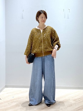 「GLOBAL WORK（グローバルワーク）のアイテム（ブルゾン）」を使った、miinoさん（レディース・152cm）の秋コーディネート