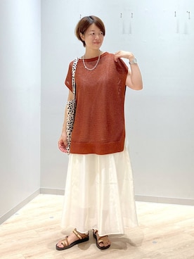 「アイテム（トートバッグ）」を使った、miinoさん（レディース・152cm・40代）の夏コーディネート