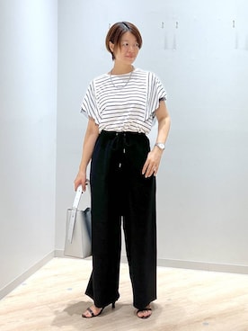 「GLOBAL WORK（グローバルワーク）のスペ軽5WAYショルダー/253022（ショルダーバッグ）」を使った、miinoさん（レディース・152cm・40代）の夏コーディネート