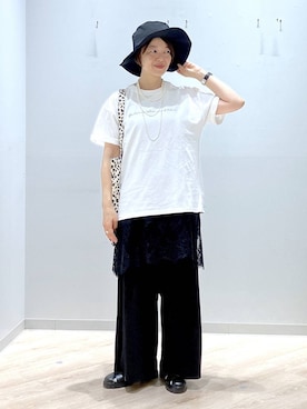 「GLOBAL WORK（グローバルワーク）のベーシックA4刺繍トート/ 316572（トートバッグ、その他）」を使った、miinoさん（レディース・152cm）の春コーディネート