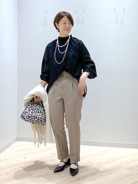 「アイテム（パンプス）」を使った、miinoさん（レディース・152cm・40代）の秋コーディネート