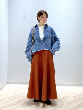 「GLOBAL WORK（グローバルワーク）のエアかる晴雨兼用ブーツ/1055021（ブーツ、ブラック系）」を使った、miinoさん（レディース・152cm）の秋コーディネート