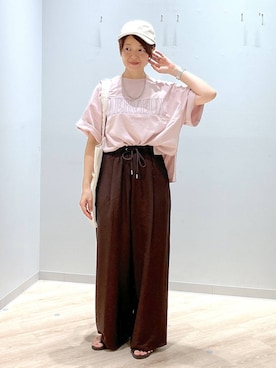 「アイテム（キャップ）」を使った、miinoさん（レディース・152cm・40代）の夏コーディネート
