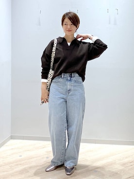 「アイテム（トートバッグ）」を使った、miinoさん（レディース・152cm・40代）の秋コーディネート