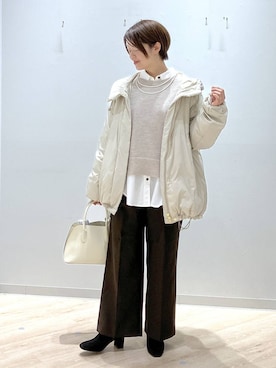 「アイテム（ワンピース）」を使った、miinoさん（レディース・152cm・40代）の秋コーディネート