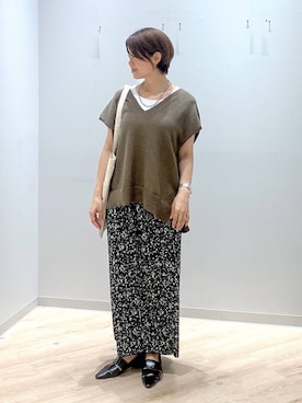 「アイテム（パンプス）」を使った、miinoさん（レディース・152cm・40代）の夏コーディネート