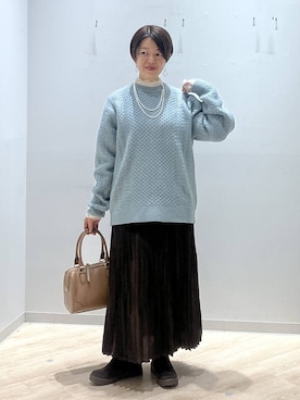 「アイテム（ニット/セーター）」を使った、miinoさん（レディース・152cm・40代）の秋コーディネート