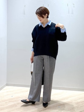 「GLOBAL WORK（グローバルワーク）のアイテム」を使った、miinoさん（レディース・152cm）の秋コーディネート