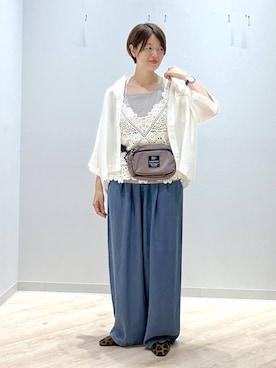 「GLOBAL WORK（グローバルワーク）のアイテム（アクセサリー）」を使った、miinoさん（レディース・152cm）の夏コーディネート