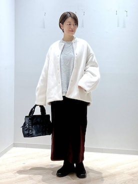 「クリスマス」｜「アイテム（アクセサリー）」を使った、miinoさん（レディース・152cm）の冬コーディネート