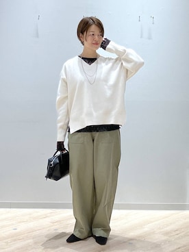 「GLOBAL WORK（グローバルワーク）のステンレス二連ロングネックレス/321096（ネックレス、シルバー系）」を使った、miinoさん（レディース・152cm）の春コーディネート