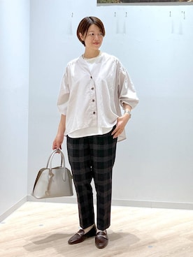 「アイテム（トップス）」を使った、miinoさん（レディース・152cm・40代）の秋コーディネート
