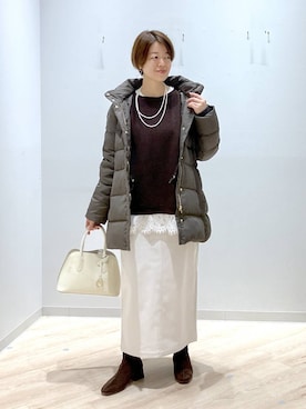 「アイテム（ダウンジャケット/コート）」を使った、miinoさん（レディース・152cm・40代）の冬コーディネート