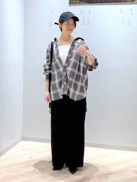 「アイテム（キャップ）」を使った、miinoさん（レディース・152cm・40代）の夏コーディネート