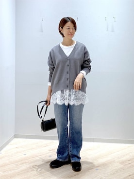 「GLOBAL WORK（グローバルワーク）のアイテム（トップス）」を使った、miinoさん（レディース・152cm）の秋コーディネート
