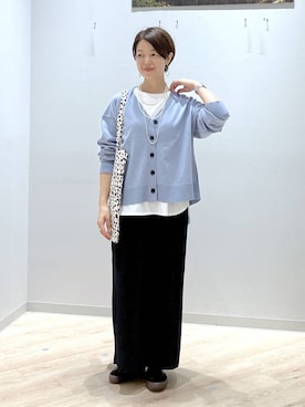 「アイテム（カーディガン/ボレロ）」を使った、miinoさん（レディース・152cm・40代）の秋コーディネート