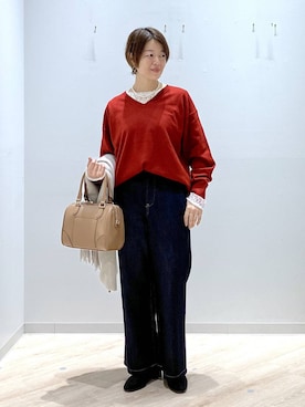 「アイテム（Tシャツ/カットソー）」を使った、miinoさん（レディース・152cm・40代）の冬コーディネート