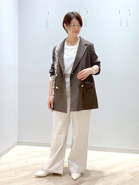 「アイテム（テーラードジャケット）」を使った、miinoさん（レディース・152cm・40代）の秋コーディネート