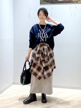 「アイテム（スウェット）」を使った、miinoさん（レディース・152cm・40代）の秋コーディネート
