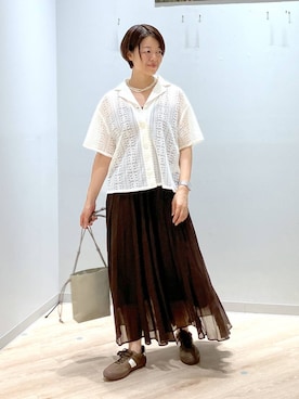 「アイテム（スカート）」を使った、miinoさん（レディース・152cm・40代）の夏コーディネート
