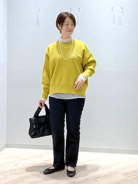 「アイテム（デニムパンツ）」を使った、miinoさん（レディース・152cm・40代）の秋コーディネート