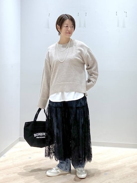 「アイテム（スニーカー）」を使った、miinoさん（レディース・152cm・40代）の秋コーディネート