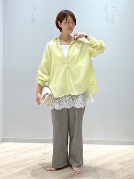 「GLOBAL WORK（グローバルワーク）のアイテム（アクセサリー）」を使った、miinoさん（レディース・152cm）の夏コーディネート