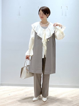 「GLOBAL WORK（グローバルワーク）のアイテム（その他アウター）」を使った、miinoさん（レディース・152cm）の春コーディネート