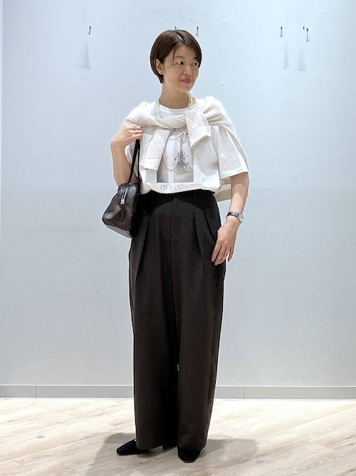 【春物 新入荷】‡Rene/ルネ‡2023年製/レース編みパールボタンカーディガン/6312280/長袖/ショート丈 ブラック×ホワイト/黒×白 レディース 36【中古】 春秋 412052 39311546_1.jpg