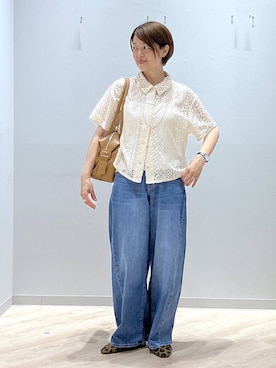 「GLOBAL WORK（グローバルワーク）のらくっション撥水フィットパンプス/135895（パンプス、その他）」を使った、miinoさん（レディース・152cm）の春コーディネート