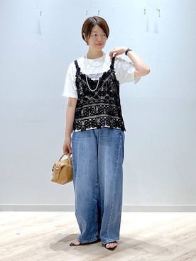 「GLOBAL WORK（グローバルワーク）のアイテム（パンツ）」を使った、miinoさん（レディース・152cm）の夏コーディネート