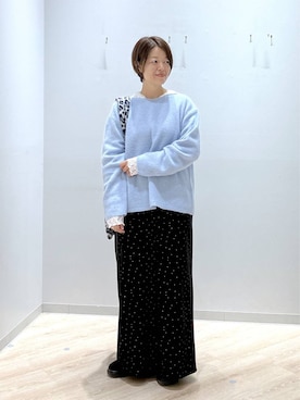 「GLOBAL WORK（グローバルワーク）のストレッチ総レースフーディー/1054133（Tシャツ/カットソー、ホワイト系）」を使った、miinoさん（レディース・152cm）の秋コーディネート