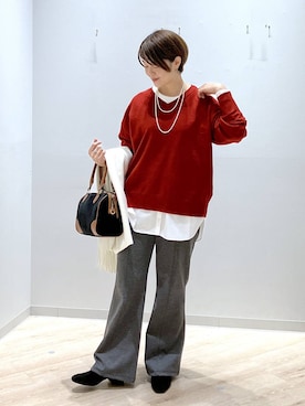 「ハグミーニット_GLOBALWORK」｜miinoさん（レディース・152cm）の冬コーディネート