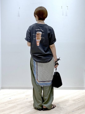 「GLOBAL WORK（グローバルワーク）のアソート三連ネックレス/495430（ネックレス、ホワイト系）」を使った、miinoさん（レディース・152cm）の夏コーディネート