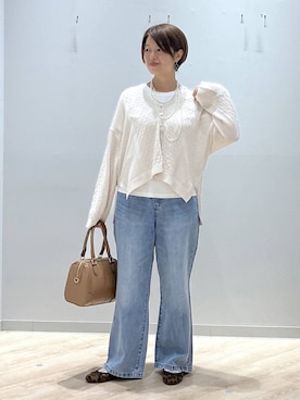 「GLOBAL WORK（グローバルワーク）のらくっション撥水バレエ/135873（バレエシューズ、その他）」を使った、miinoさん（レディース・152cm）の春コーディネート