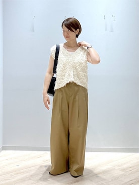 「GLOBAL WORK（グローバルワーク）のらくっション撥水ヒールパンプス/253018（パンプス、その他）」を使った、miinoさん（レディース・152cm）の夏コーディネート