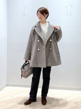 「アイテム（カーディガン/ボレロ）」を使った、miinoさん（レディース・152cm・40代）の秋コーディネート