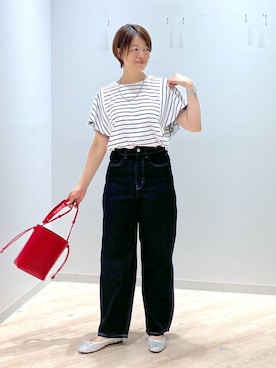 「アイテム（バレエシューズ）」を使った、miinoさん（レディース・152cm・40代）の夏コーディネート