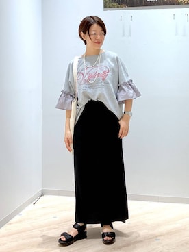 「アイテム（スカート）」を使った、miinoさん（レディース・152cm・40代）の夏コーディネート