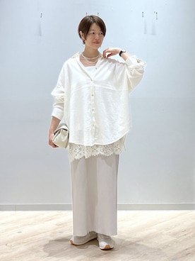 「GLOBAL WORK（グローバルワーク）のエアかるクラシックスニーカー/577724（スニーカー、ベージュ系）」を使った、miinoさん（レディース・152cm）の春コーディネート