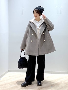 「アイテム（チェスターコート）」を使った、miinoさん（レディース・152cm・40代）の秋コーディネート